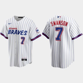 Dansby Swanson Braves White 2021 City Connect Jersey