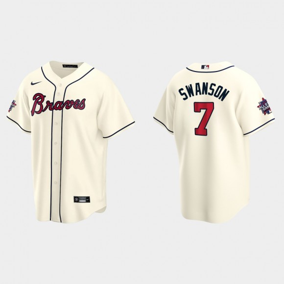 Braves Dansby Swanson Cream 2021 MLB All-Star Game Jersey