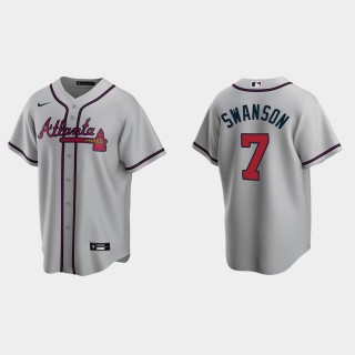 Dansby Swanson Braves Gray Replica Road Jersey