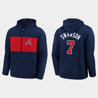 Dansby Swanson Braves Navy Team Twill Jacket