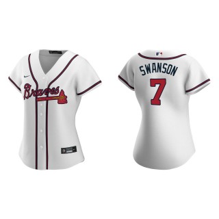 Dansby Swanson Women's Atlanta Braves White Replica Jersey