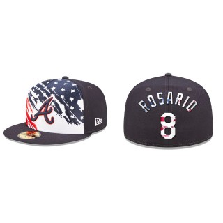 Eddie Rosario Atlanta Braves Navy 2022 4th of July Independence Day On-Field 59FIFTY Fitted Hat