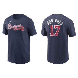 Men's Atlanta Braves Ehire Adrianza Navy Name & Number T-Shirt