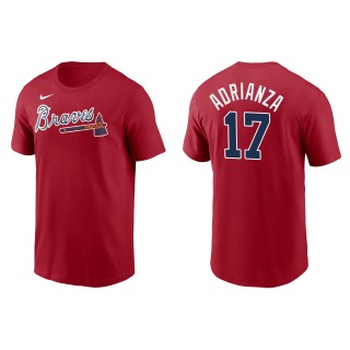 Men's Atlanta Braves Ehire Adrianza Red Name & Number T-Shirt
