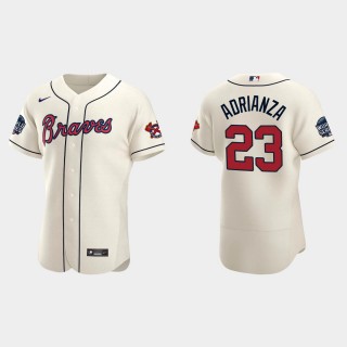 Ehire Adrianza Braves White Cooperstown Collection Jersey