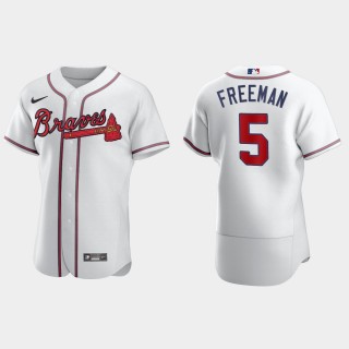 Freddie Freeman Braves White Authentic Jersey