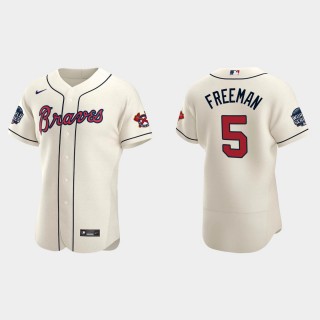 Freddie Freeman Braves Cream 2021 World Series Authentic Jersey