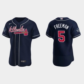 Freddie Freeman Braves Navy 2021 World Series Authentic Jersey