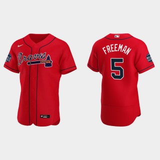 Freddie Freeman Braves Red 2021 World Series Authentic Jersey