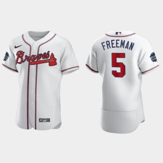 Freddie Freeman Braves White 2021 World Series Authentic Jersey