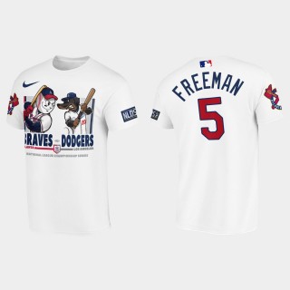 Braves Freddie Freeman National League Championship Series White Cartoon T-shirt
