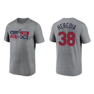 Guillermo Heredia Atlanta Braves Heather Charcoal 2022 Postseason T-Shirt
