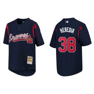 Guillermo Heredia Atlanta Braves Mitchell & Ness Navy Cooperstown Collection Mesh Batting Practice Jersey
