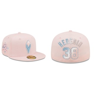 Guillermo Heredia Atlanta Braves Pink 150th Anniversary Undervisor 59FIFTY Fitted Hat