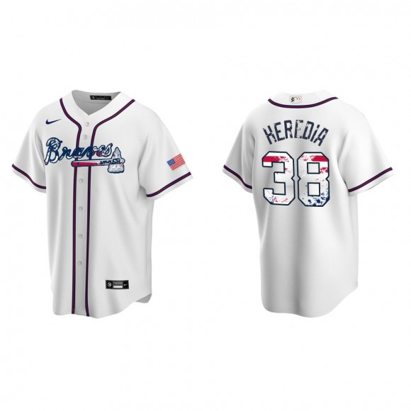 Guillermo Heredia Atlanta Braves White 2022 4th of July Independence Day Home Replica Jersey