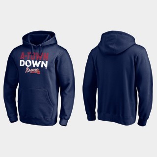 Braves Navy Hometown A-Town Down Pullover Hoodie