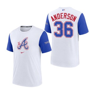 Ian Anderson Atlanta Braves White Royal 2023 City Connect Authentic Collection Legend T-Shirt