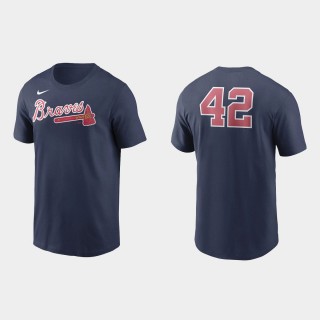 Braves Jackie Robinson Day Navy Team 42 T-Shirt