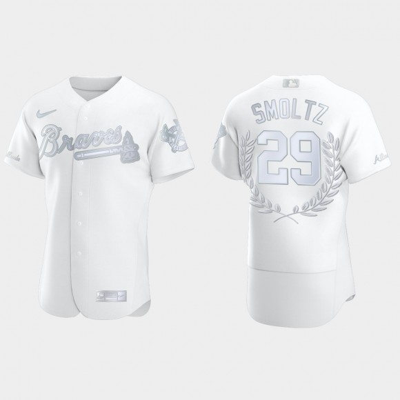John Smoltz Braves White Awards Collection NL Cy Young Jersey
