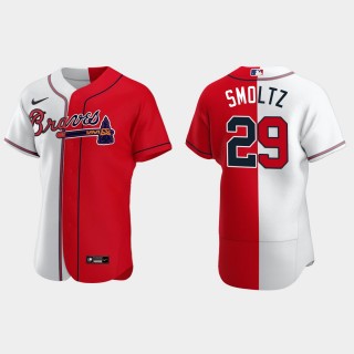 John Smoltz Braves White Red Split Jersey