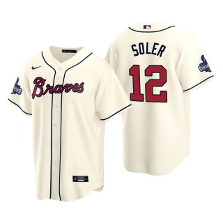 Jorge Soler Men's Atlanta Braves Nike Cream Alternate 2021 World Series Champions Replica Jersey