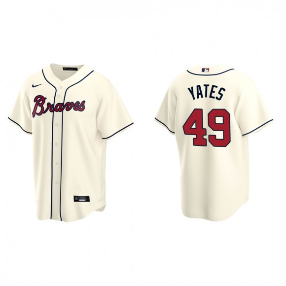 Men's Atlanta Braves Kirby Yates Cream Replica Alternate Jersey