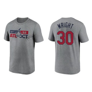 Kyle Wright Atlanta Braves Heather Charcoal 2022 Postseason T-Shirt