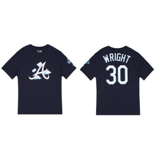 Kyle Wright Atlanta Braves Navy Clouds T-Shirt