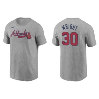 Kyle Wright Men's Atlanta Braves Ronald Acuna Jr. Gray Name & Number T-Shirt