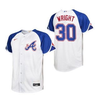 Kyle Wright Youth Atlanta Braves White 2023 City Connect Replica Jersey