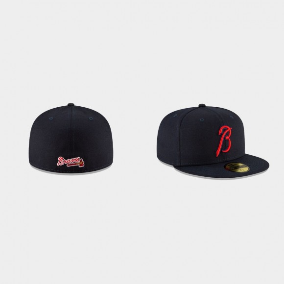 Braves Black Ligature Hat