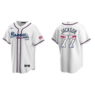 Luke Jackson Atlanta Braves White 2022 4th of July Independence Day Home Replica Jersey