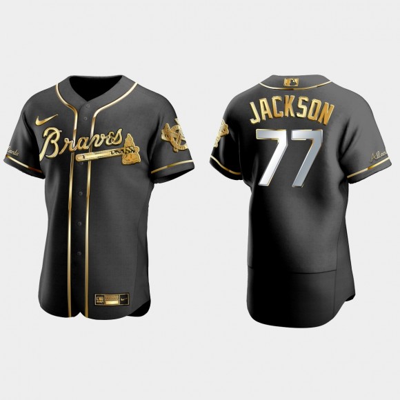 Luke Jackson Braves Black Gold Edition Jersey