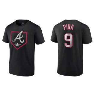 Manny Pina Atlanta Braves Fanatics Branded Black 2022 Postseason Around the Horn T-Shirt
