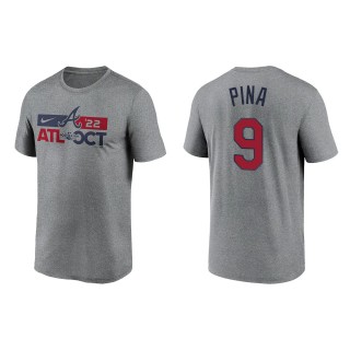 Manny Pina Atlanta Braves Heather Charcoal 2022 Postseason T-Shirt