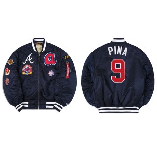 Men's Atlanta Braves Manny Pina Navy Alpha Industries Jacket