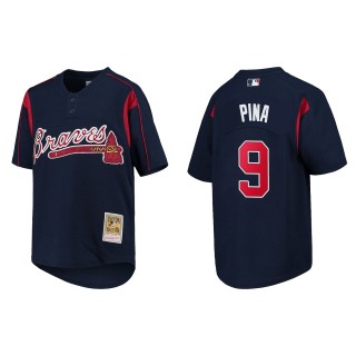 Manny Pina Atlanta Braves Mitchell & Ness Navy Cooperstown Collection Mesh Batting Practice Jersey