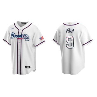 Manny Pina Atlanta Braves White 2022 4th of July Independence Day Home Replica Jersey