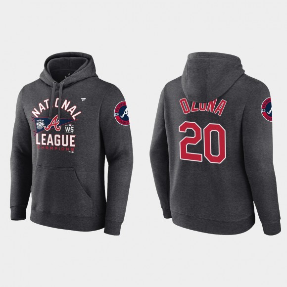 Marcell Ozuna Braves Charcoal 2021 National League Champions Hoodie