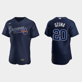 Marcell Ozuna Braves Navy Authentic Jersey