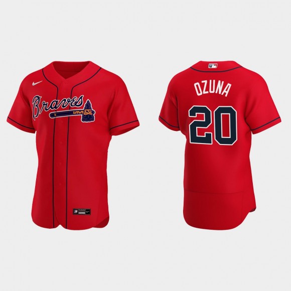 Marcell Ozuna Braves Red Authentic Jersey