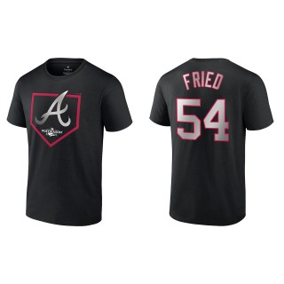 Max Fried Atlanta Braves Fanatics Branded Black 2022 Postseason Around the Horn T-Shirt