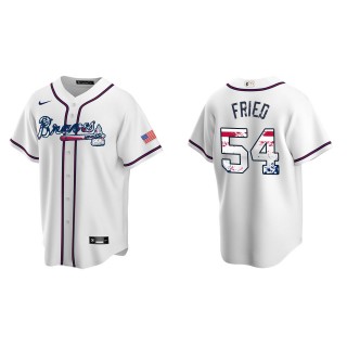 Max Fried Atlanta Braves White 2022 4th of July Independence Day Home Replica Jersey