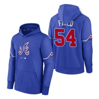 Max Fried Atlanta Braves Royal 2023 City Connect Pregame Performance Pullover Hoodie