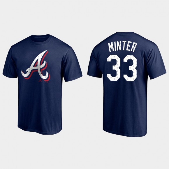 Braves A.J. Minter 2021 Independence Day Navy T-Shirt