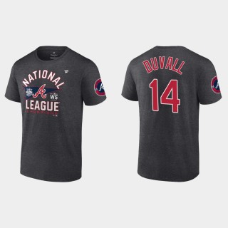 Braves Adam Duvall 2021 National League Champions Charcoal T-Shirt