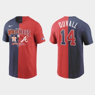 Braves Adam Duvall 2021 World Series Matchup Charcoal Split T-Shirt