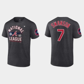 Braves Dansby Swanson 2021 National League Champions Charcoal T-Shirt