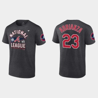 Braves Ehire Adrianza 2021 National League Champions Charcoal T-Shirt