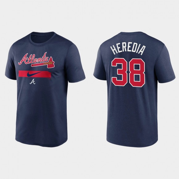 Braves Guillermo Heredia City Legend Navy Practice Performance T-Shirt